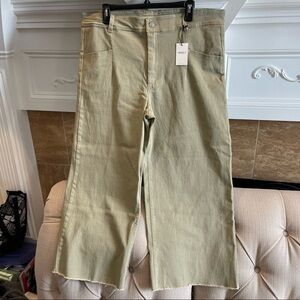 AI: NWT FOREVER 21 Women Sage Regular Fit Solid High Rise Wide Trousers Sz 31